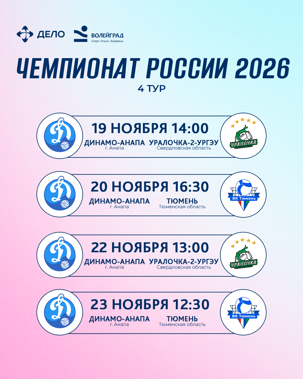 Расписание 4 тура 