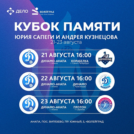 Сегодня стартует «Кубок памяти Юрия Сапеги и Андрея Кузнецова»