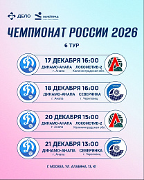 Расписание 6 тура Чемпионата России Высшей Лиги «А» 